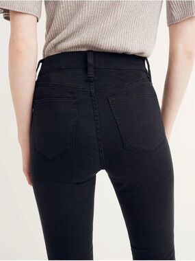 Madewell| Black Button Front Mid-Rise Denim Skinny Jeans Sz 27